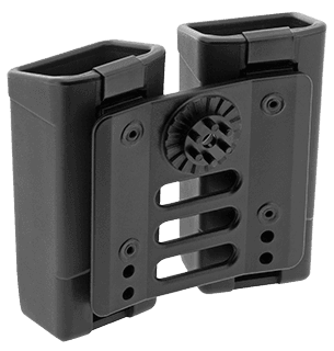 Double plastic swiveling holder for two magazines 9mm Luger